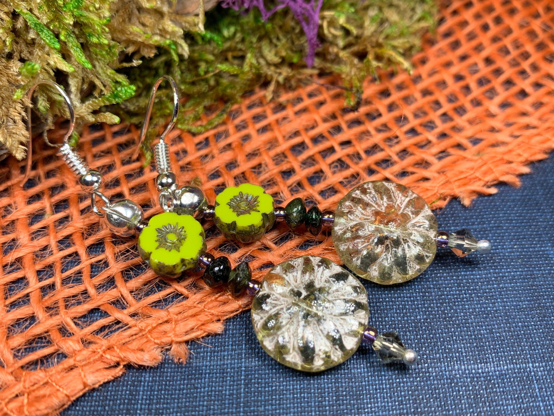 Lotus Autumn Earrings — view 2