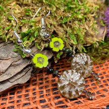 Load image into Gallery viewer, Lotus Autumn Earrings, Celtic Jewelry, Crystal Jewelry, Wiccan Jewelry, Mom Gift, Sister Gift, Aunt Gift, Teacher Gift, Yoga Jewelry Gift
