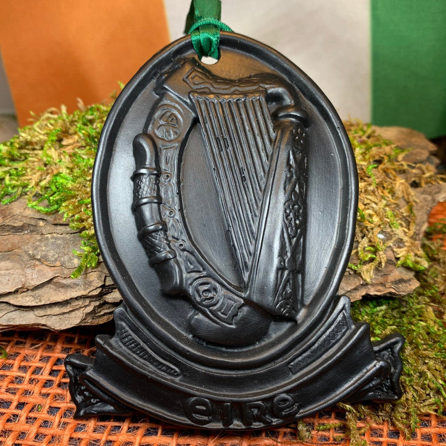 Irish Harp Wall Hanging, Turf Hanging Ornament, Christmas Tree Ornament, Ireland Gift, Irish Turf Gift, Housewarming Gift, New Home Gift