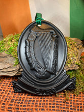 Load image into Gallery viewer, Irish Harp Wall Hanging, Turf Hanging Ornament, Christmas Tree Ornament, Ireland Gift, Irish Turf Gift, Housewarming Gift, New Home Gift
