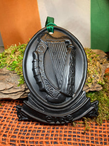 Irish Harp Wall Hanging, Turf Hanging Ornament, Christmas Tree Ornament, Ireland Gift, Irish Turf Gift, Housewarming Gift, New Home Gift