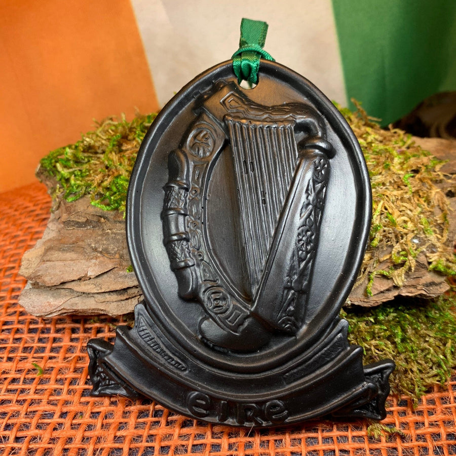 Irish Harp Wall Hanging, Turf Hanging Ornament, Christmas Tree Ornament, Ireland Gift, Irish Turf Gift, Housewarming Gift, New Home Gift