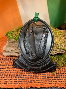 Irish Harp Wall Hanging, Turf Hanging Ornament, Christmas Tree Ornament, Ireland Gift, Irish Turf Gift, Housewarming Gift, New Home Gift