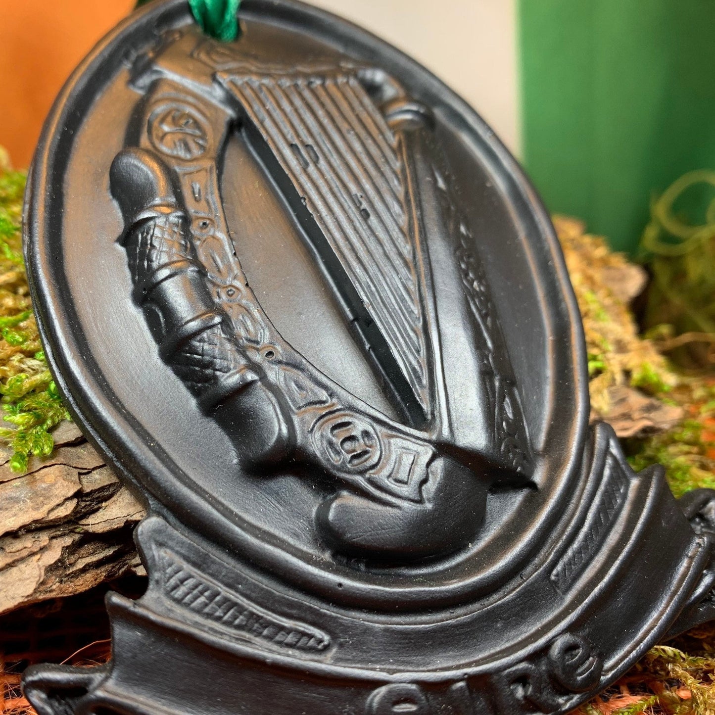 Irish Harp Wall Hanging, Turf Hanging Ornament, Christmas Tree Ornament, Ireland Gift, Irish Turf Gift, Housewarming Gift, New Home Gift