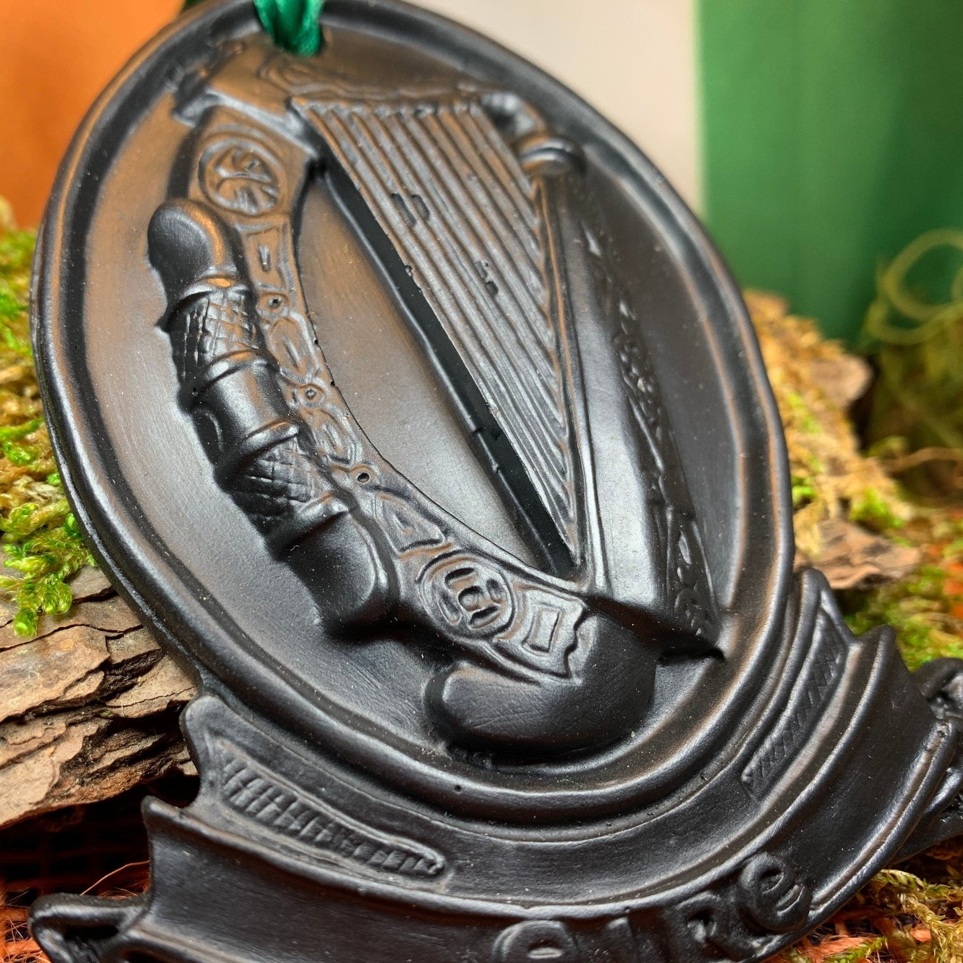 Irish Harp Wall Hanging, Turf Hanging Ornament, Christmas Tree Ornament, Ireland Gift, Irish Turf Gift, Housewarming Gift, New Home Gift