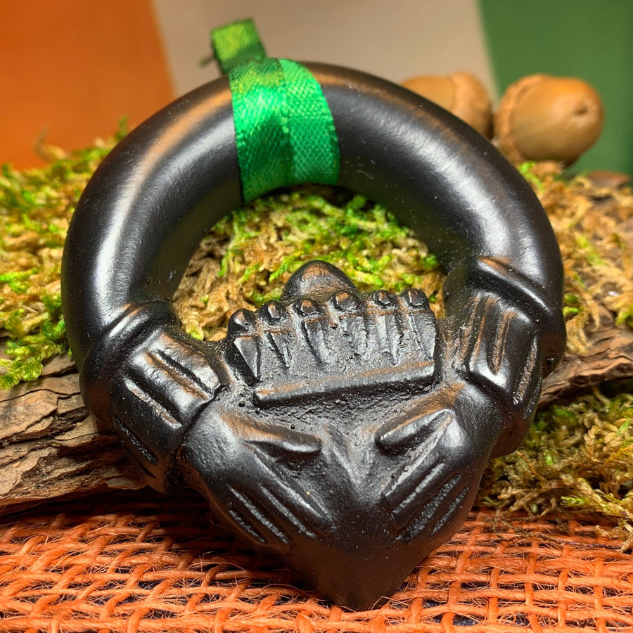 Claddagh Ornament, Turf Hanging Ornament, Christmas Tree Ornament, Ireland Gift, Irish Turf Gift, Housewarming Gift, New Home Gift