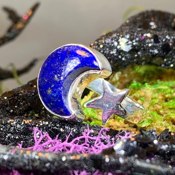 Crescent Moon Ring, Celtic Jewelry, Celestial Jewelry, Goddess Jewelry, Moon Ring, Wiccan Jewelry, Anniversary Gift, Boho Statement Ring