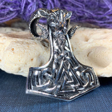 Load image into Gallery viewer, Thor&#39;s Hammer Necklace, Norse Necklace, Viking Necklace, Ram Head Necklace, Valknut Pendant, Celtic Jewelry, Mjöllnir, Anniversary Gift
