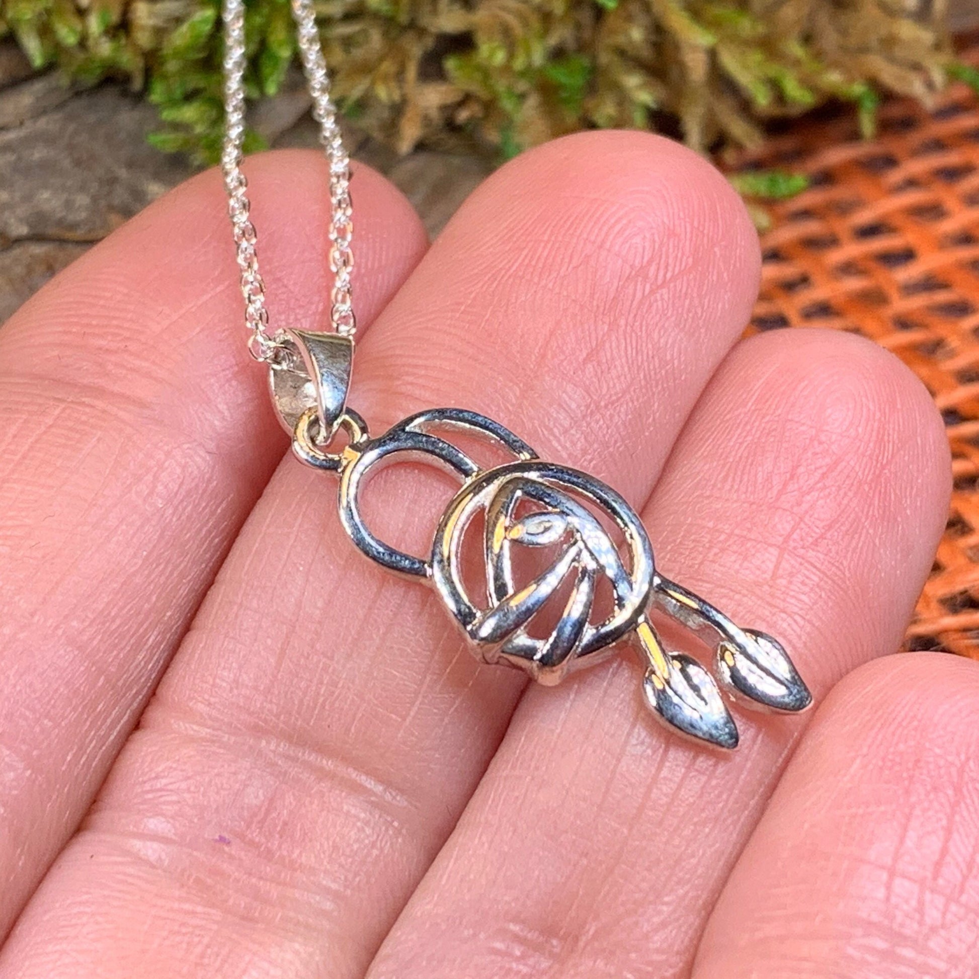 Mackintosh Rose Necklace, Scotland Jewelry, Celtic Jewelry, Rose Jewelry, Art Deco Pendant, Anniversary Gift, Scottish Necklace, Wife Gift