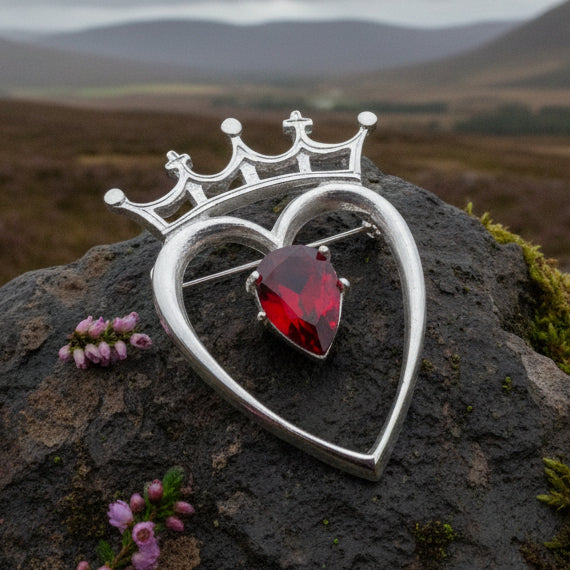 Ruby Luckenbooth Brooch - Handmade in Scotland — view 3