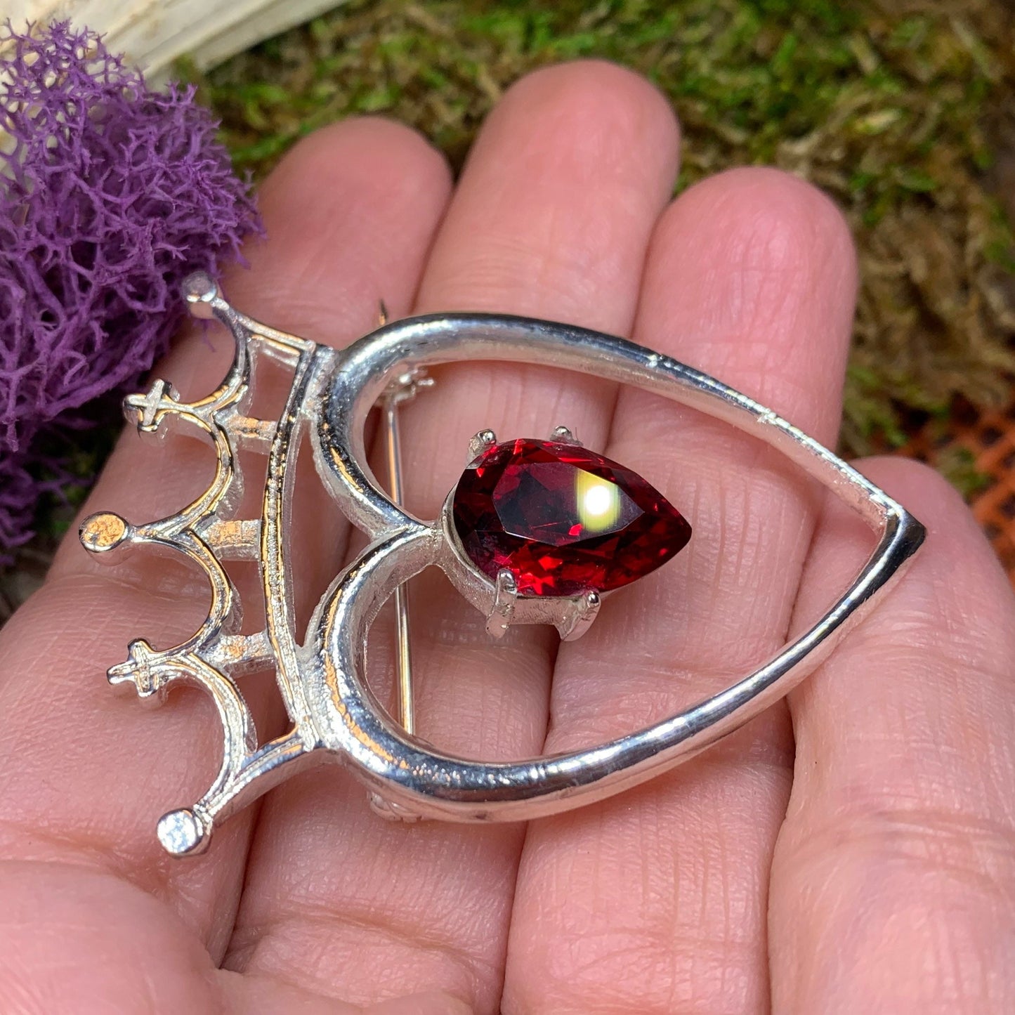 Ruby Luckenbooth Brooch - Handmade in Scotland — view 5