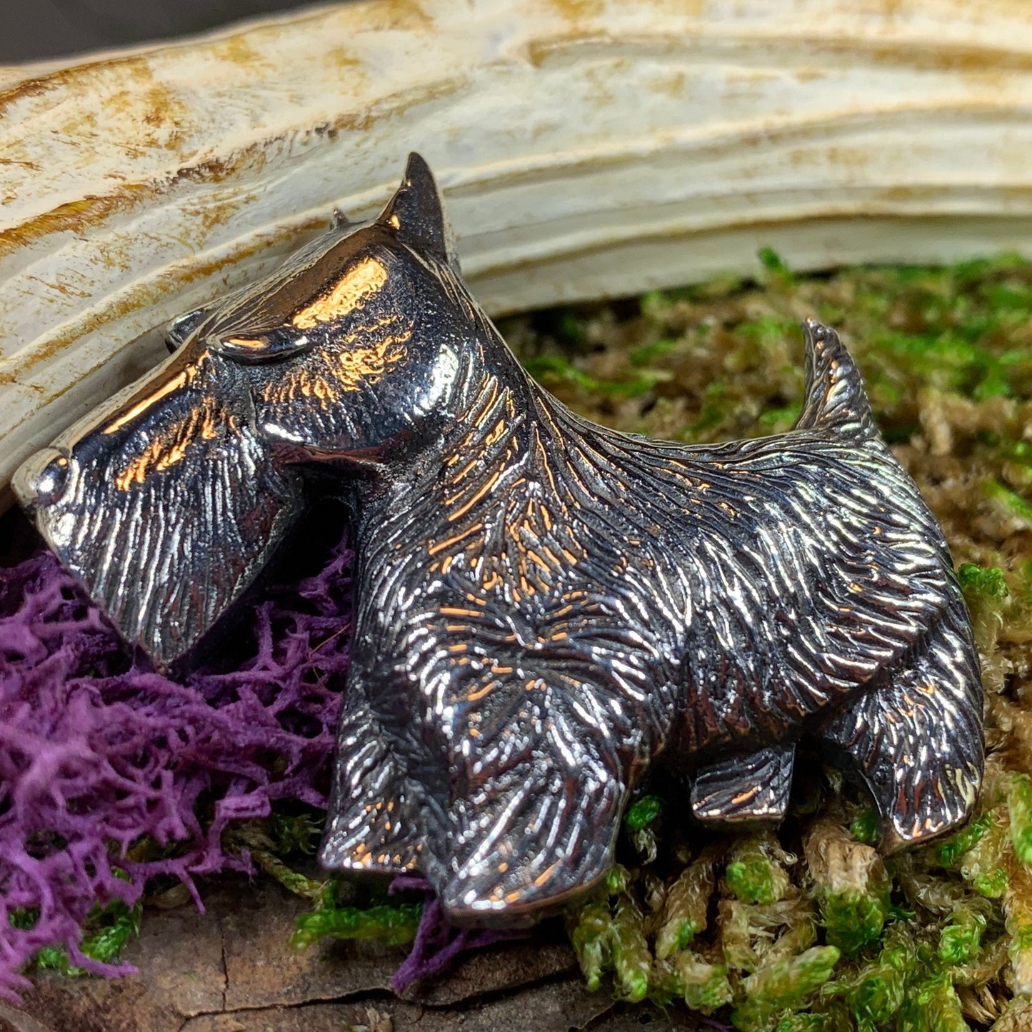 Canis Dog Scottish Brooch — view 2