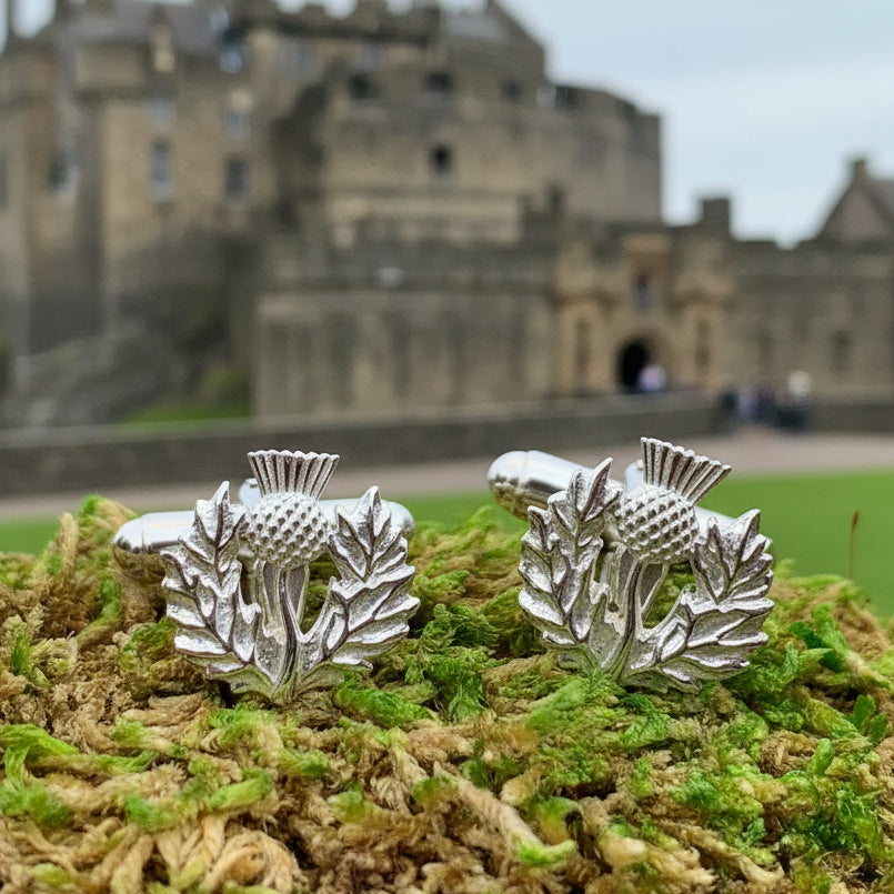 Alba Thistle Cuff Links - Handmade in Scotland — view 7