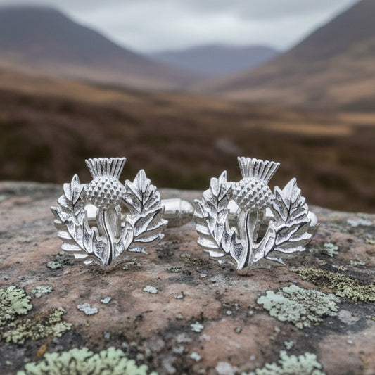 Thistle Cuff Links, Scotland Jewelry, Silver Celtic Jewelry, Scots Dad Gift, Bagpiper Gift, Groom Gift, Best Man Gift, Scottish Husband Gift