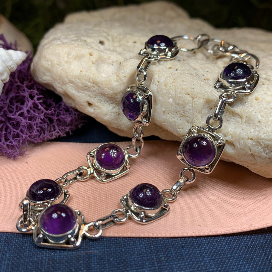 Celtic Knot Bracelet, Celtic Jewelry, Irish Jewelry, Love Knot Jewelry, Bridal Jewelry, Moonstone Jewelry, Wife Gift, Amethyst Bracelet