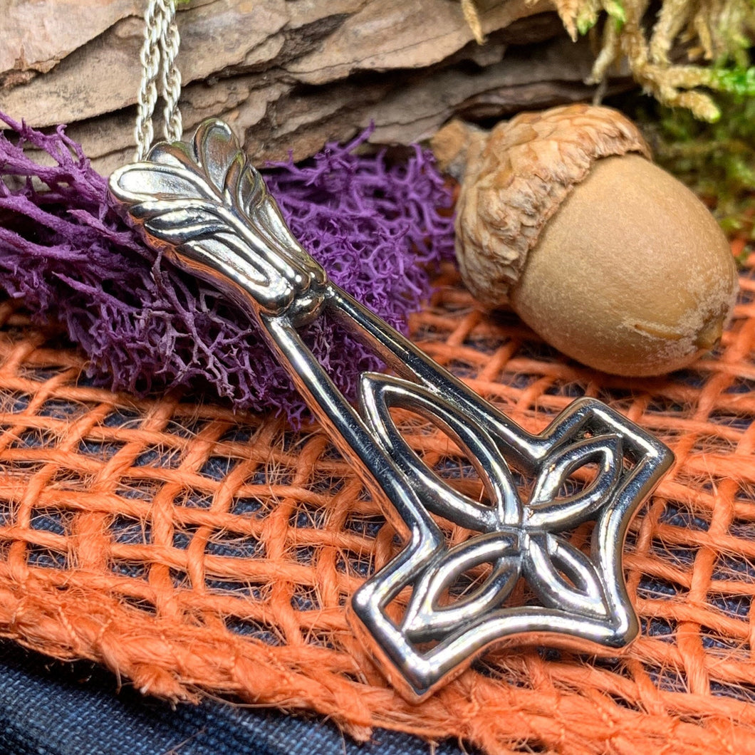 Thor's Hammer Necklace, Norse Necklace, Viking Jewelry, Dad Gift, Biker Jewelry, Celtic Jewelry, Mjöllnir Pendant, Anniversary Gift