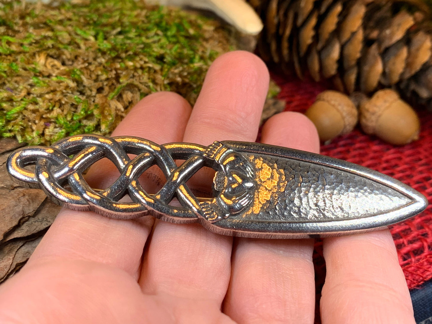 Claddagh Pewter Kilt Pin — view 5