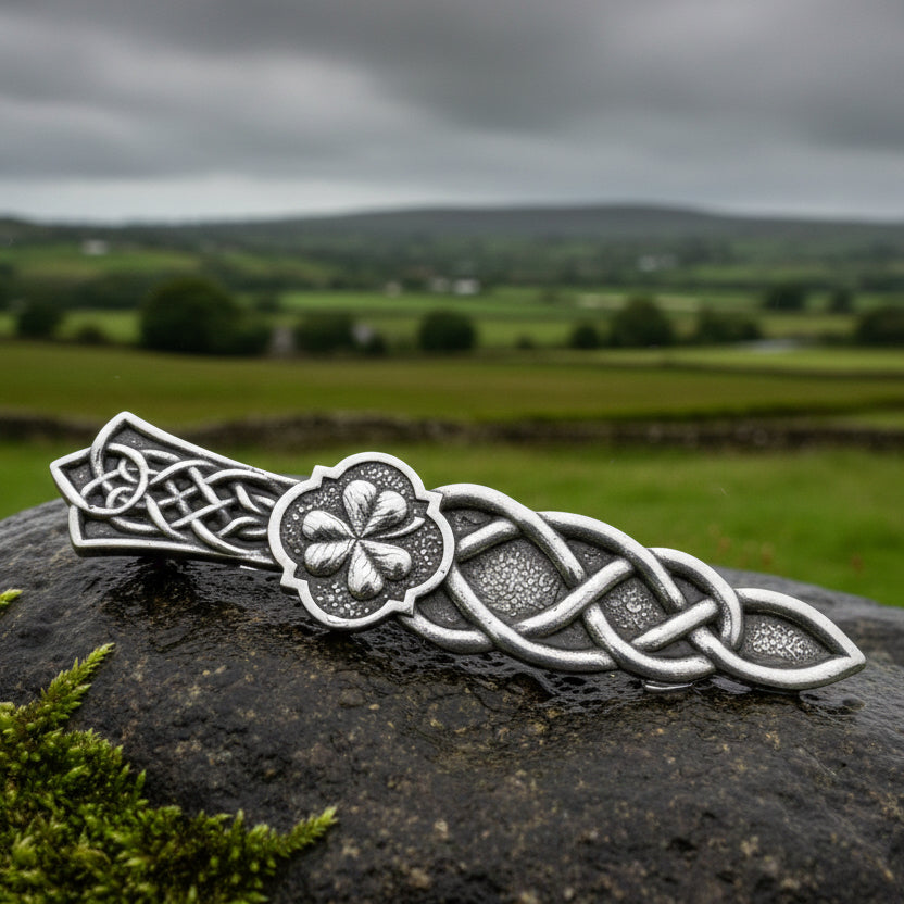 Shamrock & Celtic Knot Kilt Pin — view 6