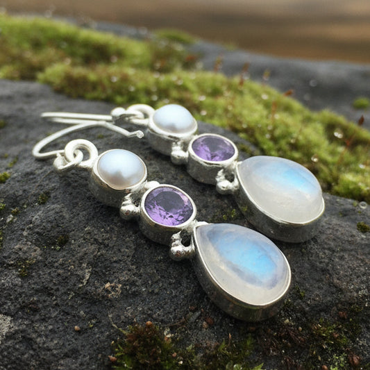 Ava Moonstone Earrings for Women