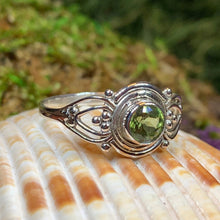 Load image into Gallery viewer, Celtic Ring, Silver Celtic Ring, Statement Ring, Boho Jewelry, Gemstone Celtic Jewelry, Anniversary Gift, Wiccan Jewelry, Birthstone Ring
