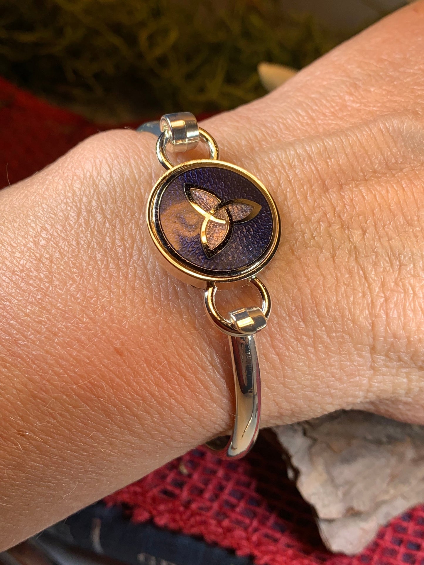 Enamel Celtic Trinity Knot Bracelet — view 3