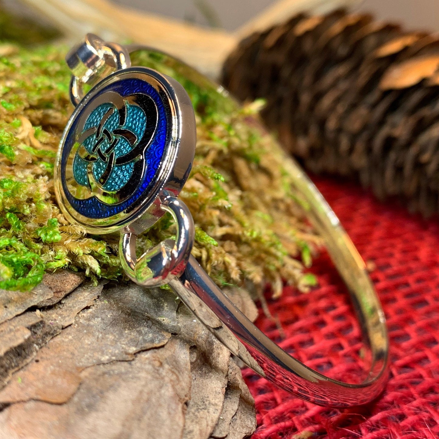Enamel Celtic Dara Knot Bracelet — view 6