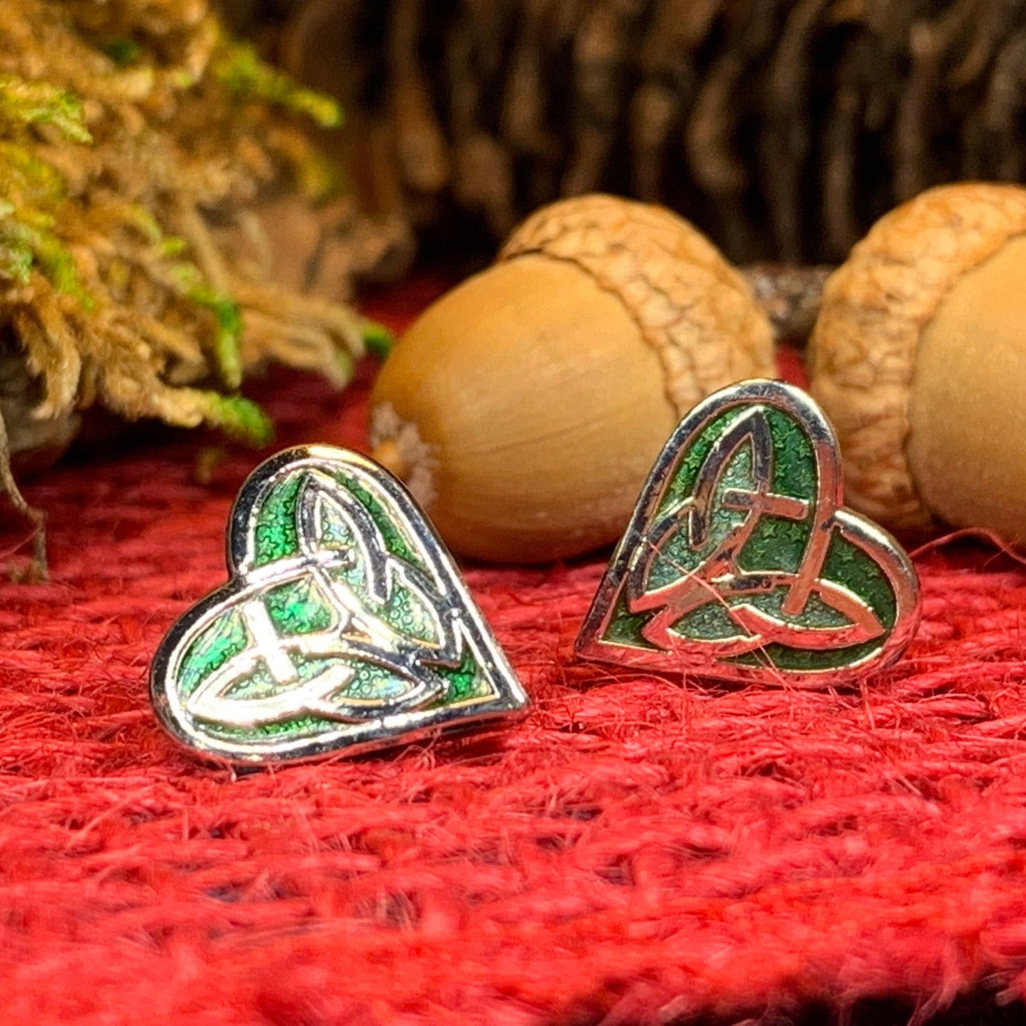 Celtic Heart Stud Earrings — view 8