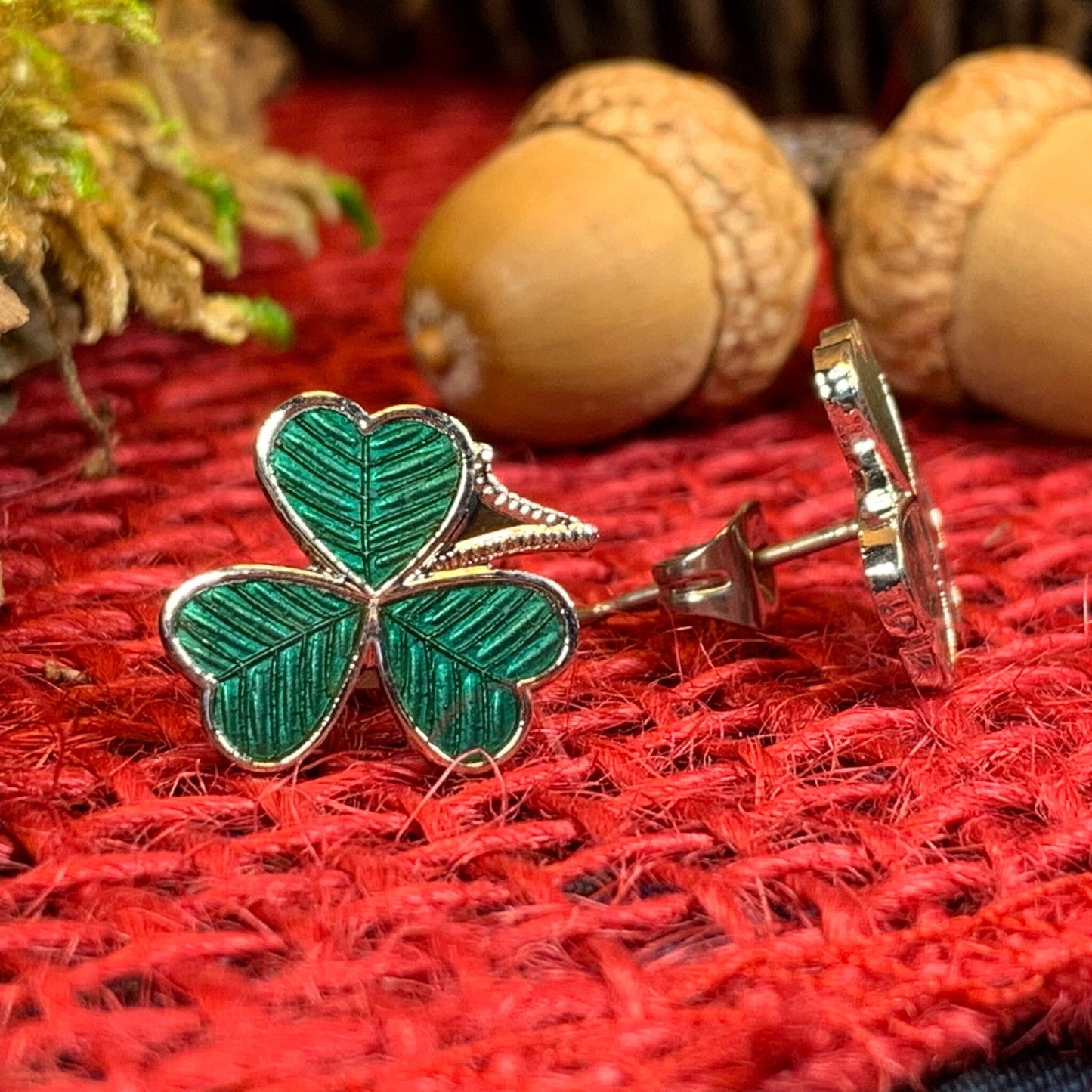 Shamrock Enamel Earrings — view 7