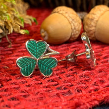 Load image into Gallery viewer, Shamrock Earrings, Celtic Jewelry, Irish Jewelry, Clover Jewelry, Irish Dancer Gift, Anniversary Gift, Sister Gift, Ireland Post Earrings
