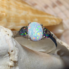 Load image into Gallery viewer, Opal Celtic Ring, Celtic Ring, Scotland Ring, Opal Engagement Ring, Trinity Knot Jewelry, Anniversary Gift, Cocktail Ring, Birthstone Ring
