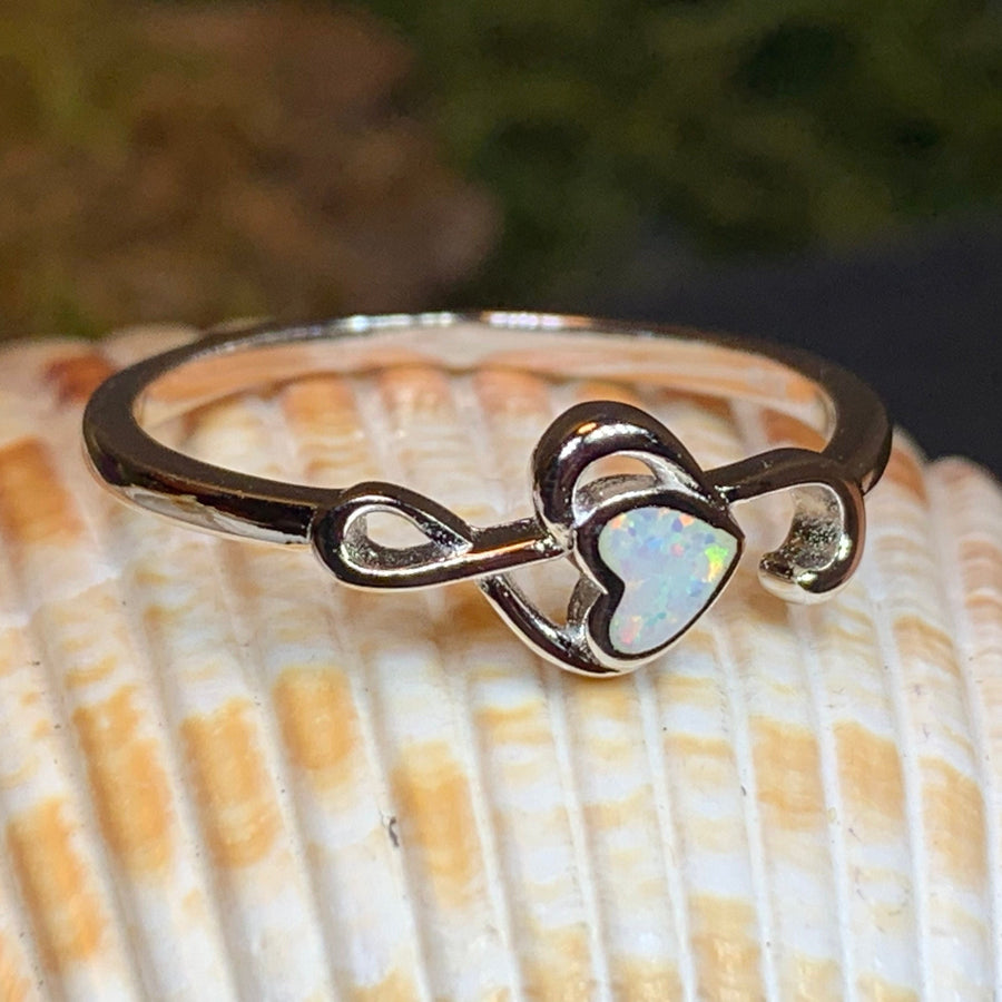 Music Note Ring, Music Jewelry, Musician Jewelry, G Clef Jewelry, Theater Gift, Anniversary Gift, Sister Gift, October Birthstone, Opal Ring