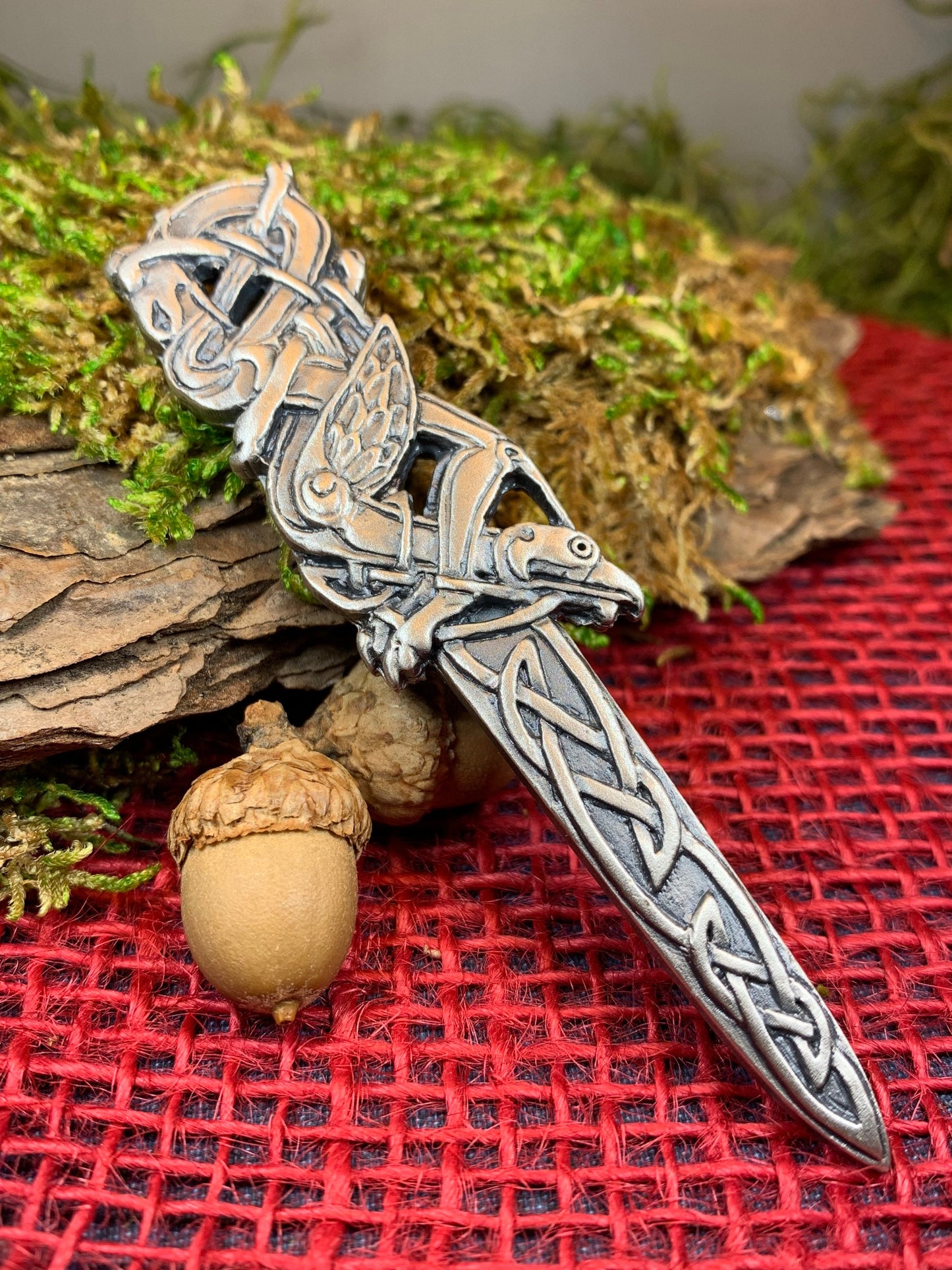Celtic Raven Kilt Pin — view 4