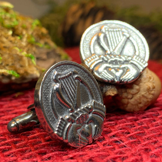Irish Harp Cuff Links, Celtic Jewelry, Irish Claddagh Jewelry, Ireland Jewelry, Celtic Jewelry, Groom Gift, Best Man Gift, Anniversary Gift
