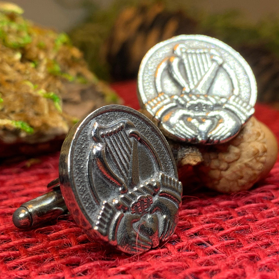 Irish Harp Cuff Links, Celtic Jewelry, Irish Claddagh Jewelry, Ireland Jewelry, Celtic Jewelry, Groom Gift, Best Man Gift, Anniversary Gift