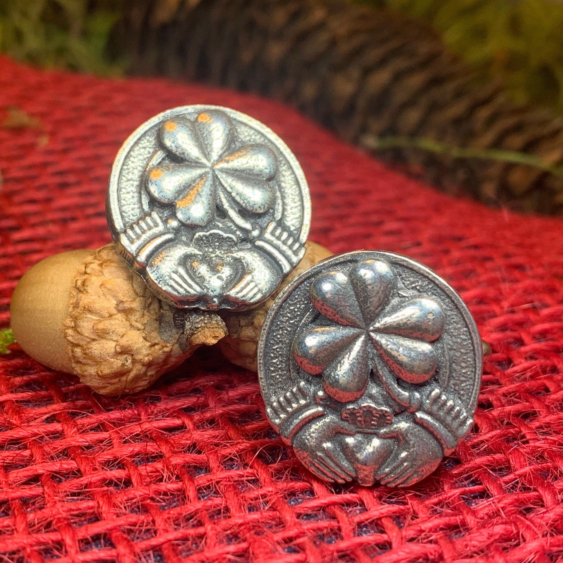 Irish Shamrock Cufflinks in pewter