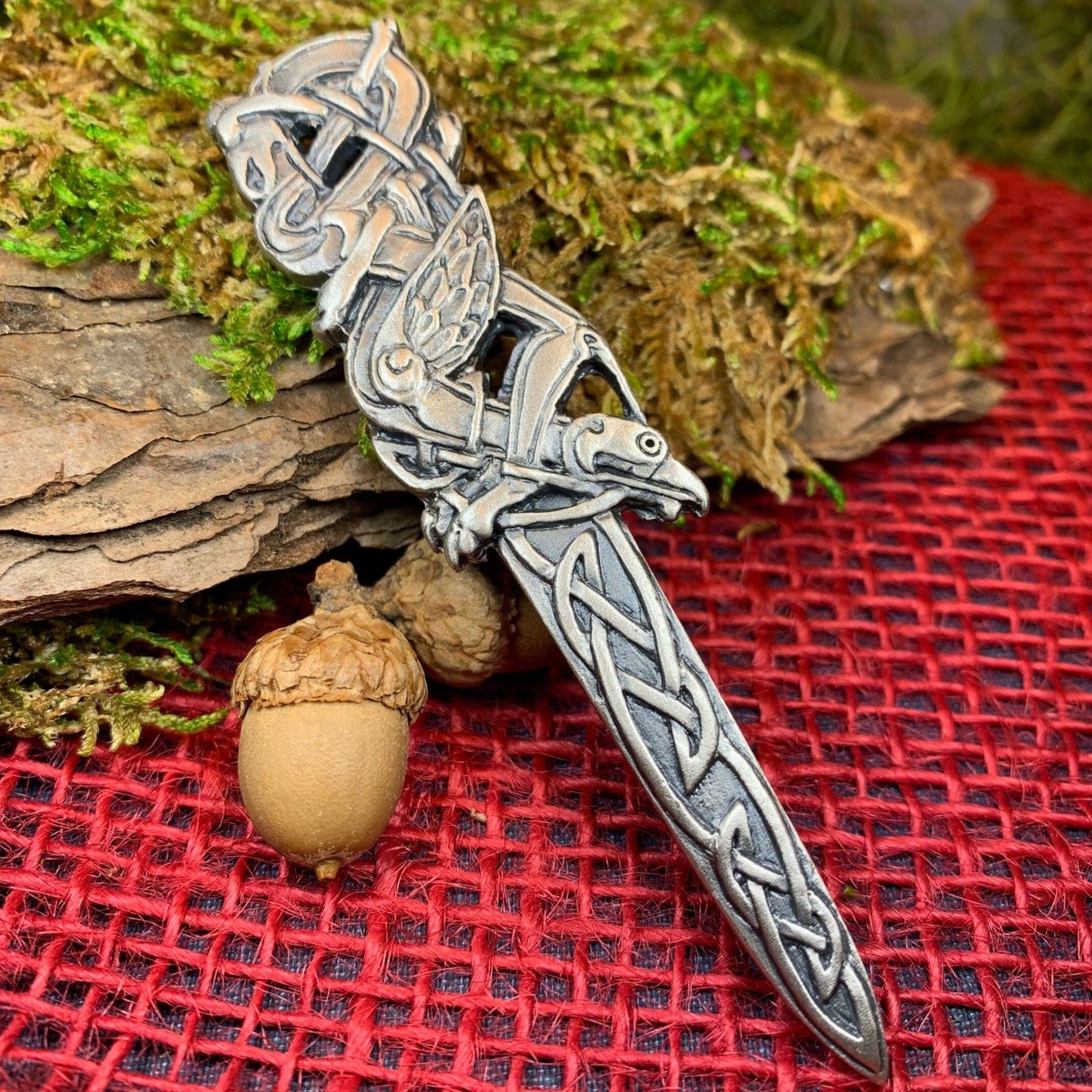 Celtic Raven Kilt Pin — view 6