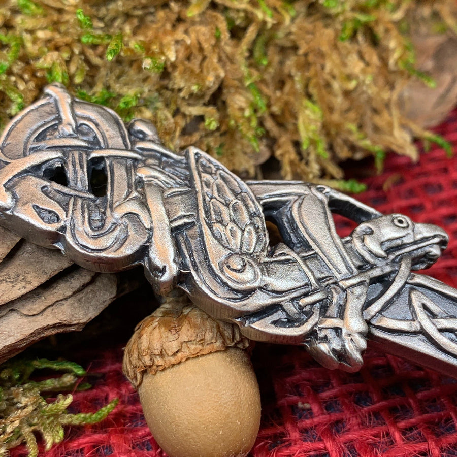 Celtic Raven Kilt Pin, Scottish Jewelry, Irish Kilt Pin, Tartan Pin, Cape Pin, Bagpiper Gift, Scotland Pin, Celtic Shawl Pin, Viking Jewelry