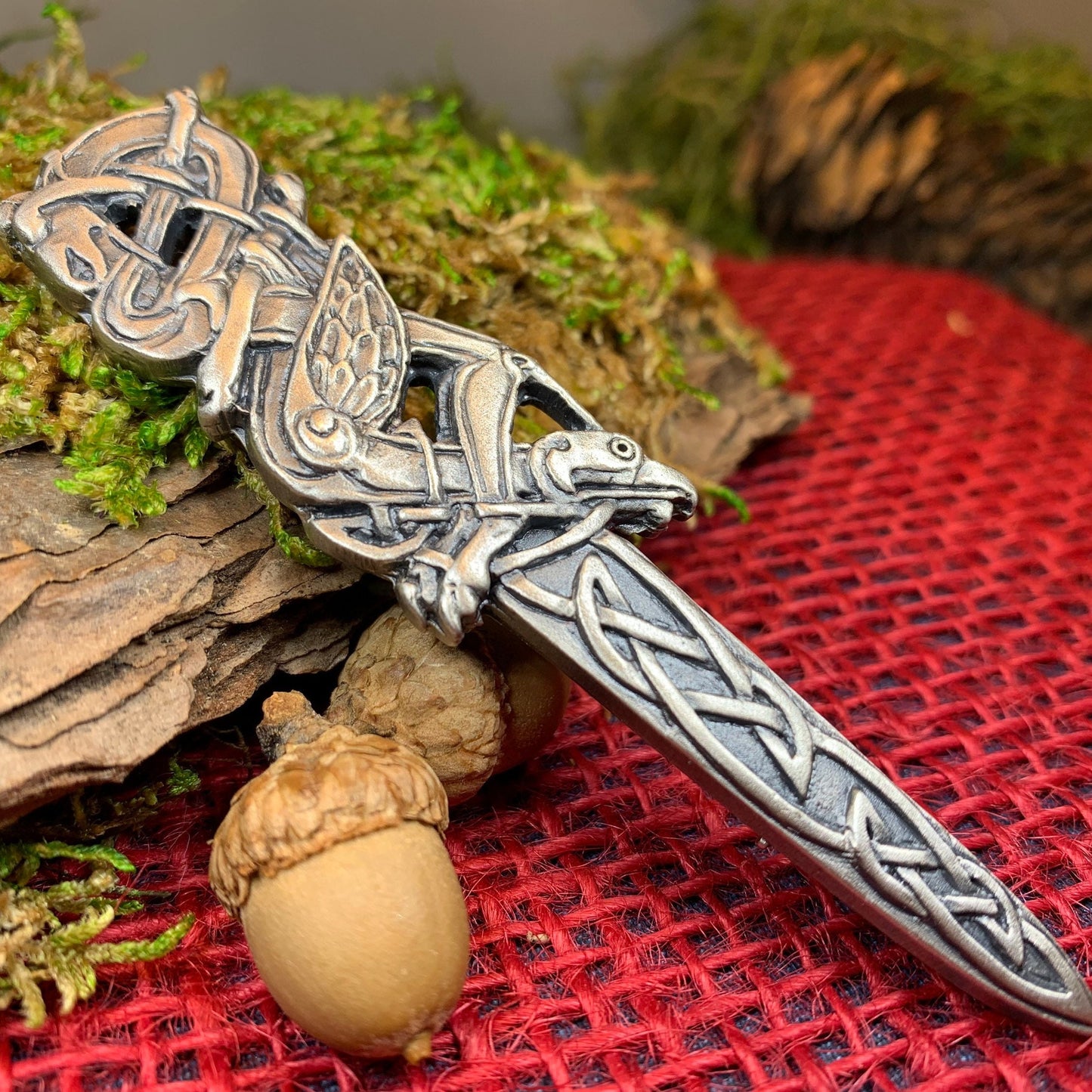 Celtic Raven Kilt Pin — view 2