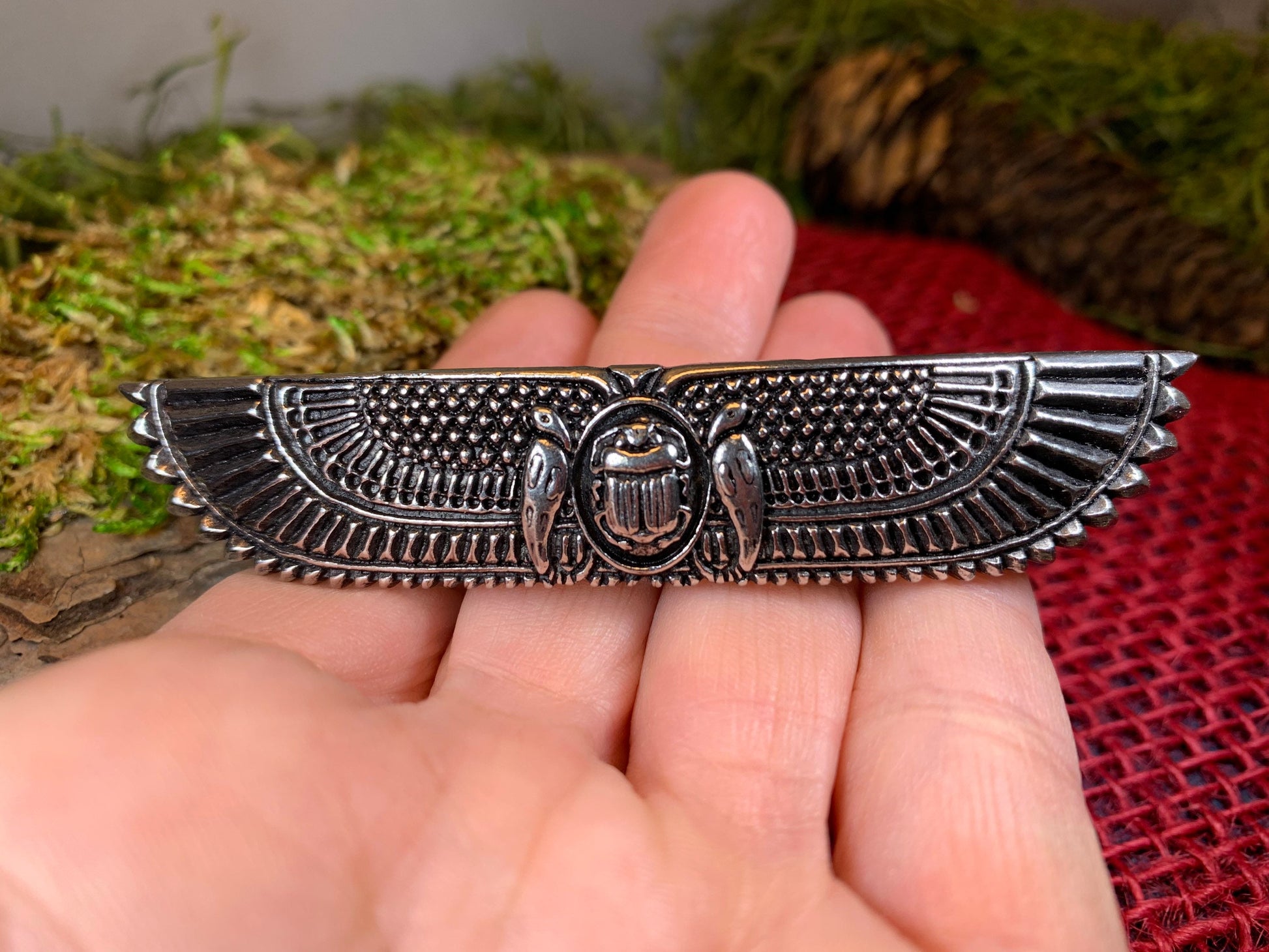 Scarab Pewter Hair Clip for Women — view 5