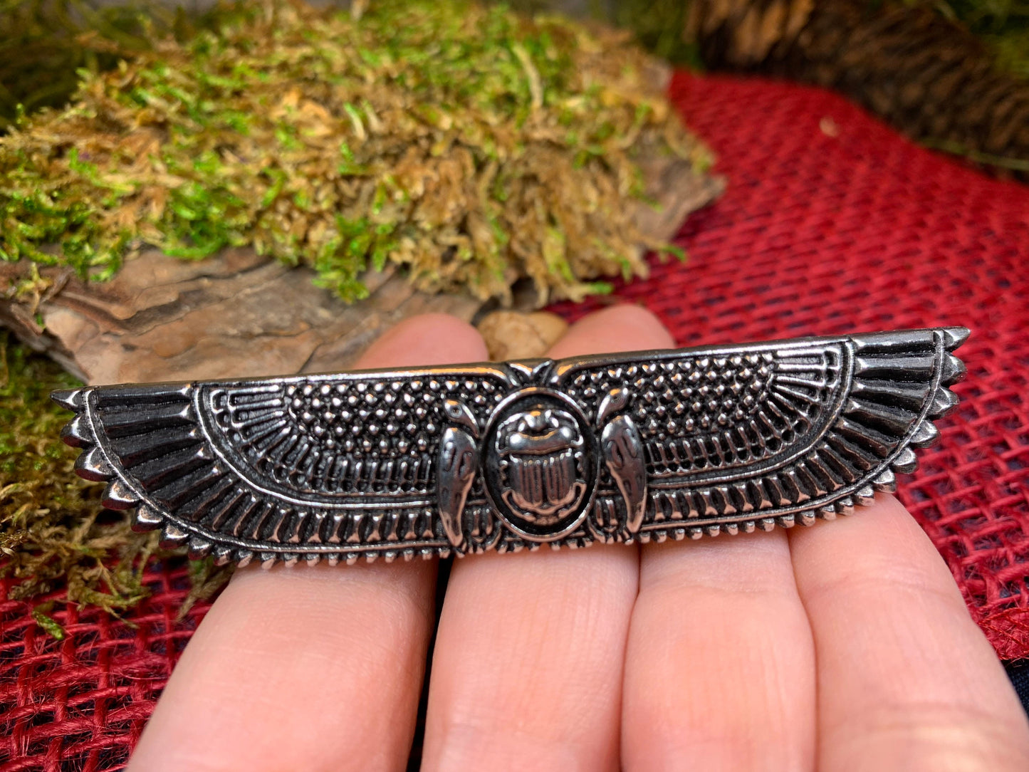 Scarab Pewter Hair Clip for Women — view 6