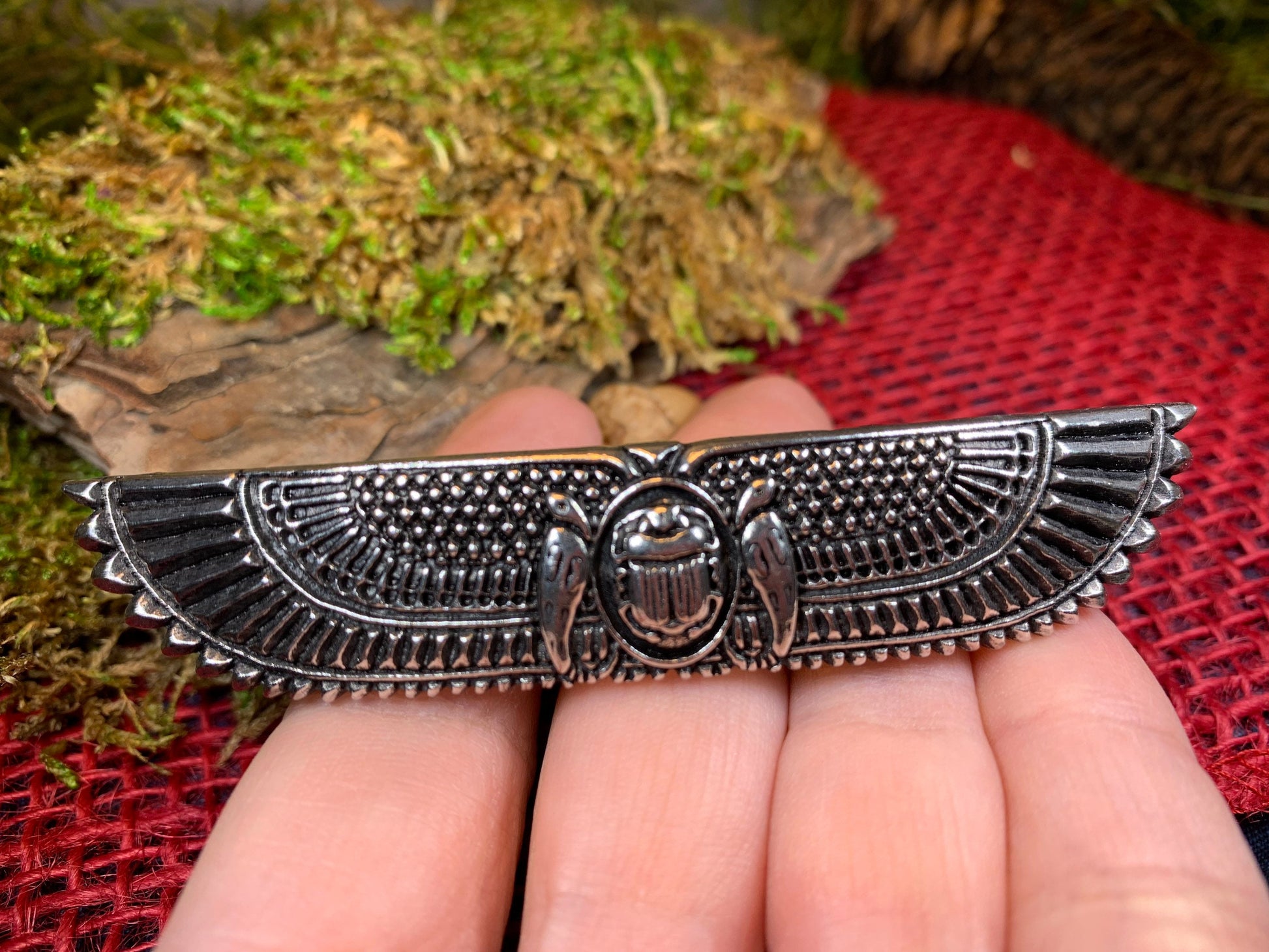 Scarab Pewter Hair Clip for Women — view 6