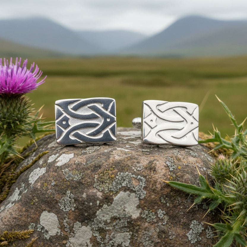Sinclair Celtic Knot Cufflinks - Handmade in Scotland — view 3