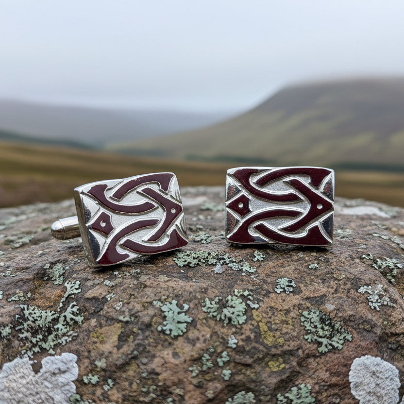Sinclair Celtic Knot Cufflinks - Handmade in Scotland — view 2