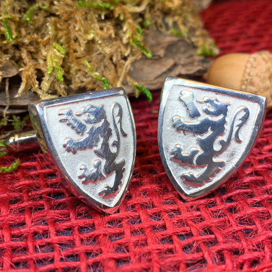 Scottish Lion Cuff Links, Scotland Jewelry, Celtic Jewelry, Lion Jewelry, Bagpiper Gift, Groom Gift, Boyfriend Gift, Husband Gift