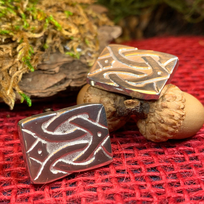 Celtic Knot Cuff Links, Scotland Jewelry, Celtic Jewelry, Men's Irish Jewelry, Bagpiper Gift, Groom Gift, Boyfriend Gift, Husband Gift