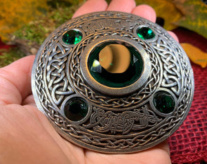 Celtic Raven Brooch, Celtic Knot Jewelry, Irish Jewelry, Scotland Jewelry, Anniversary Gift, Tartan Pin, Viking Jewelry, Norse Brooch