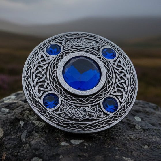 Celtic Raven Brooch, Celtic Knot Jewelry, Irish Jewelry, Scotland Jewelry, Anniversary Gift, Tartan Pin, Viking Jewelry, Norse Brooch