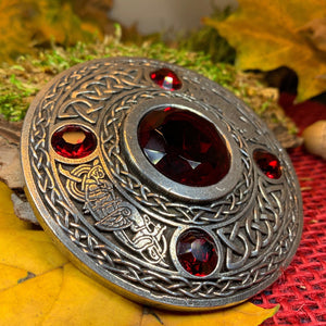 Celtic Raven Brooch, Celtic Knot Jewelry, Irish Jewelry, Scotland Jewelry, Anniversary Gift, Tartan Pin, Viking Jewelry, Norse Brooch