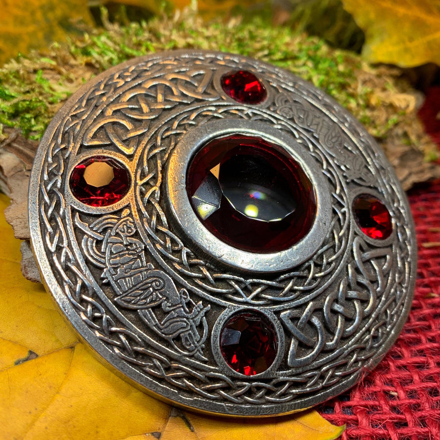 Celtic Raven Brooch, Celtic Knot Jewelry, Irish Jewelry, Scotland Jewelry, Anniversary Gift, Tartan Pin, Viking Jewelry, Norse Brooch