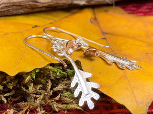 Oak Leaf Earrings, Celtic Jewelry, Nature Jewelry, Leaf Jewelry, Mom Gift, Friendship Gift, Wife Gift, Anniversary Gift, Oak Tree Jewelry